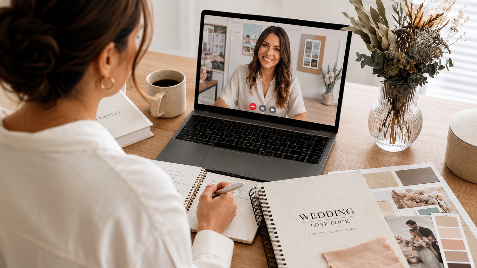 Novios caminando juntos de espaldas · Creative Wedding Concept online